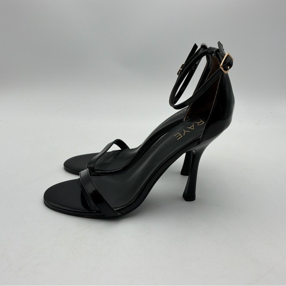 RAYE High Heels Black Strappy Wraparound Sandals Women's 8